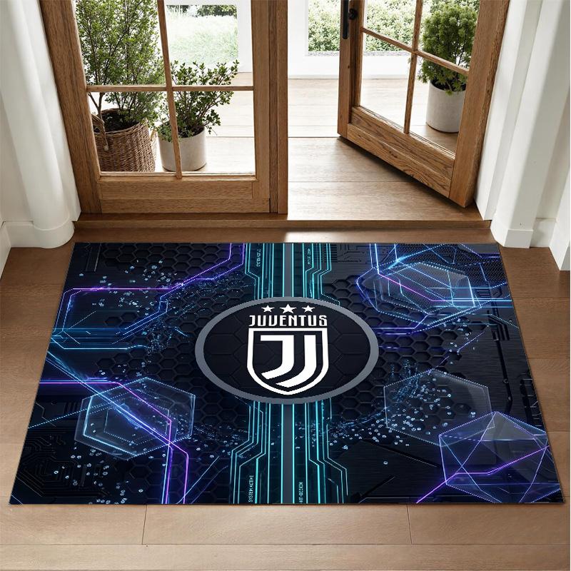 Juventus FC Design Crystal Velvet Rug Soft Decorative Mat for Bedroom Entrance