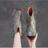 Johnature Retro Short Boots Genuine Leather Versatile Tassel Fashion Comfortable Women's Shoes