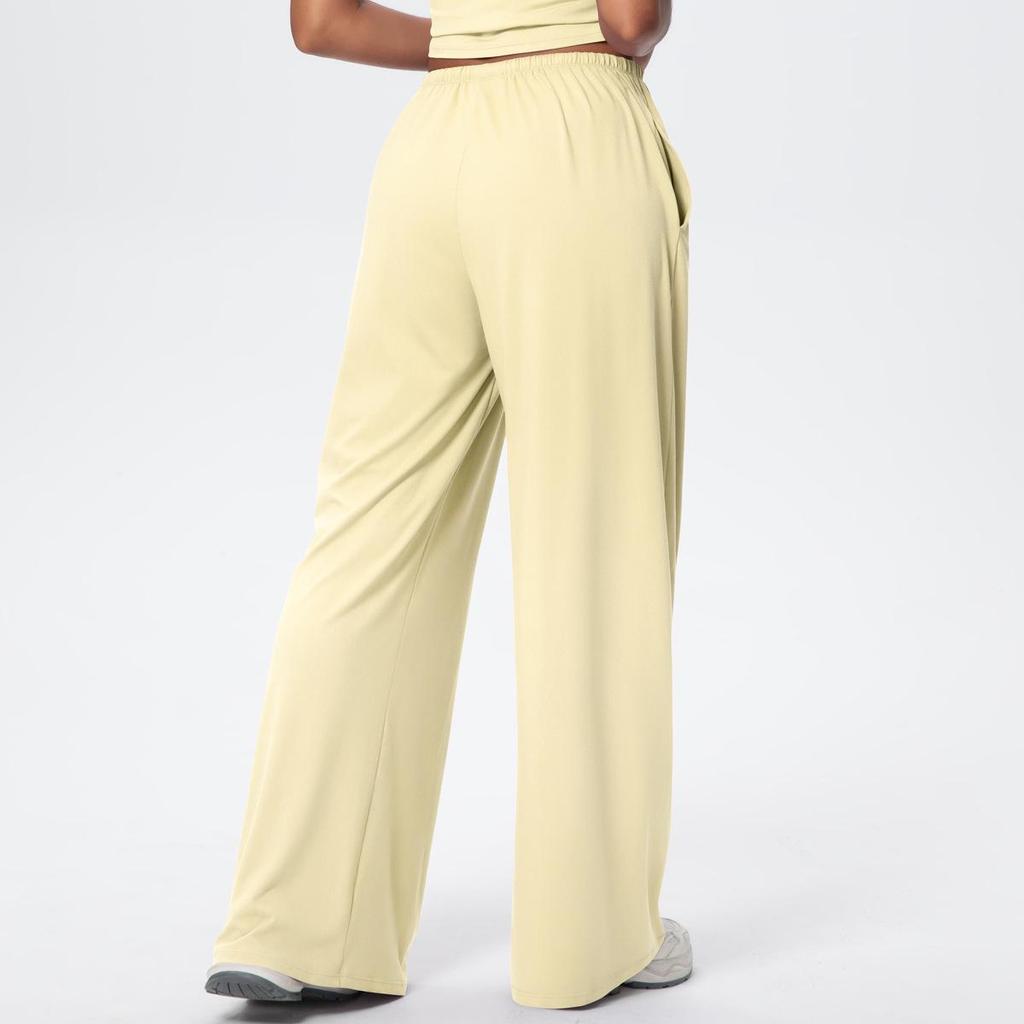 Breathable Wide-Leg Loose Casual Yoga Pants with Elastic Drawstring for Women