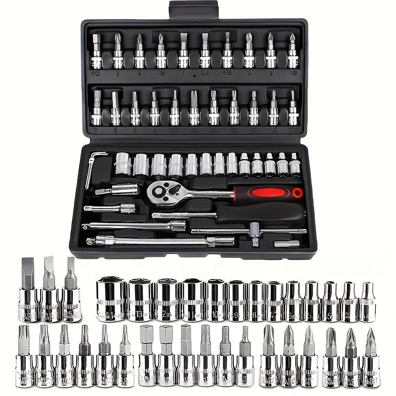 46pcs Premium Ultimate Automotive Repair Tool Set - High Torque Chrome Vanadium Steel Kit for Car, Bicycle, and Motorcycle Maintenance