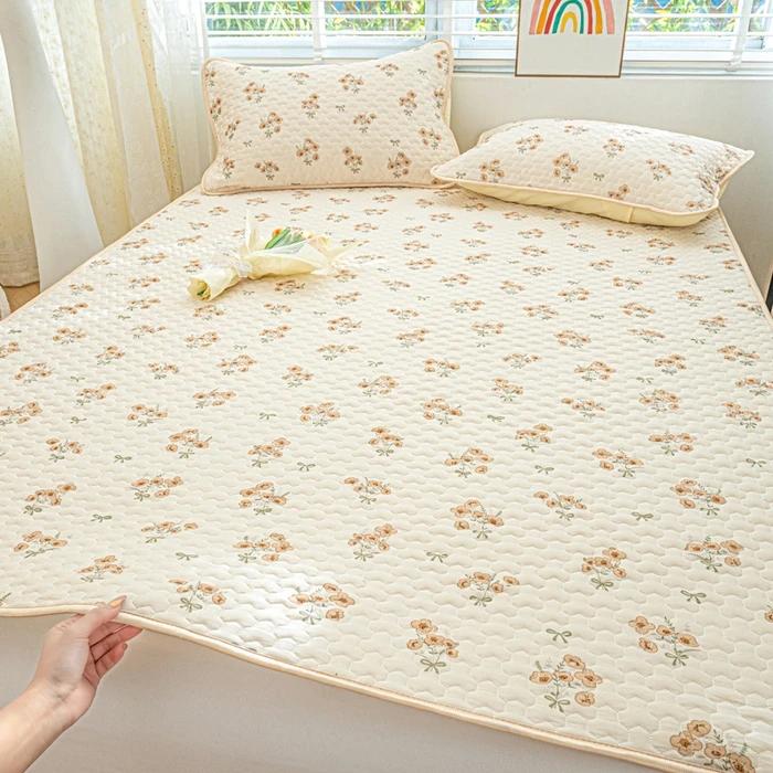 Ice silk mat cool mattress protective cover 3-piece set machine washable cool air conditioner seat