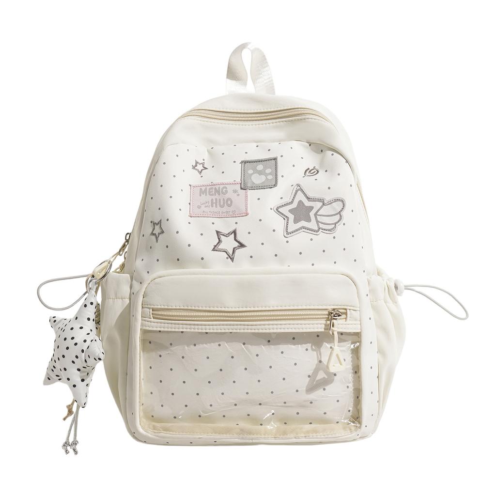 Schoolbag Korean vitality milk yellow star sticker middle school student backpack sweet age-reducing girlfriends travel small backpack