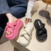 Cool Slippers for Summer Wear New Summer Fairy Style with Skirt Platform Beach Sandals One-word Drag