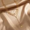 New stainless steel light luxury star necklace women's double stacked fringed niche fashion design neck chain