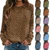 Women's Leopard Print Raglan Sleeve Neck Casual Top