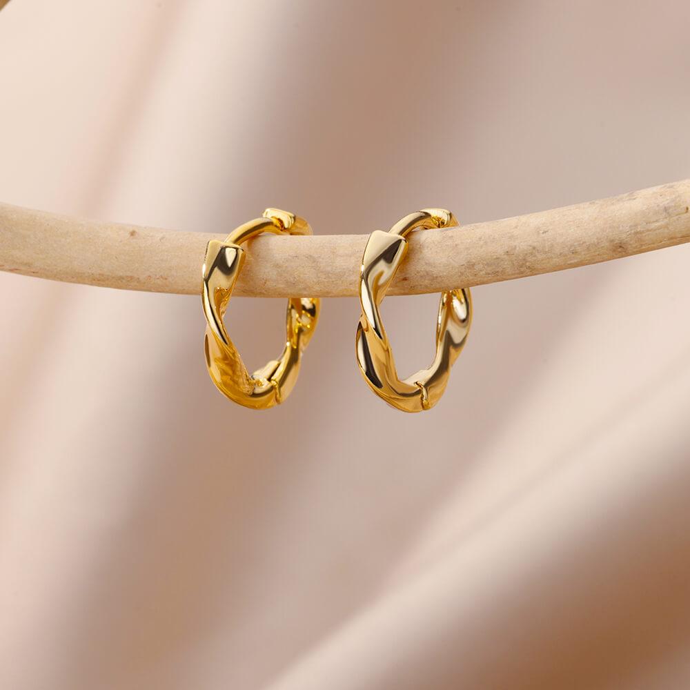 Stainless Steel Chain Earrings For Women Gold Geometric Chain Earring Female Fashion Party Wedding Jewelry Gift BFF