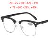 Metal Half Frame Reading Glasses Presbyopic Eyewear Male Female Far sight Glasses with strength +0.5 +0.75 +1.0 +1.25 To +4.0
