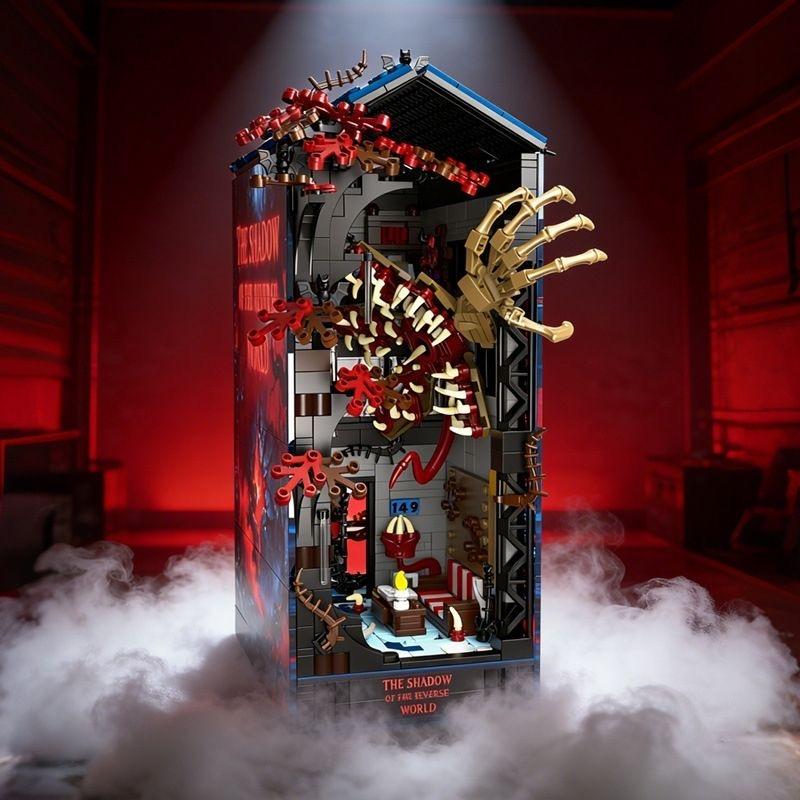 Stranger Things Buchstützen Kompatibel mit LEGO Steinen, Minifiguren, Bausteinen, Puzzle-Bauspielzeug