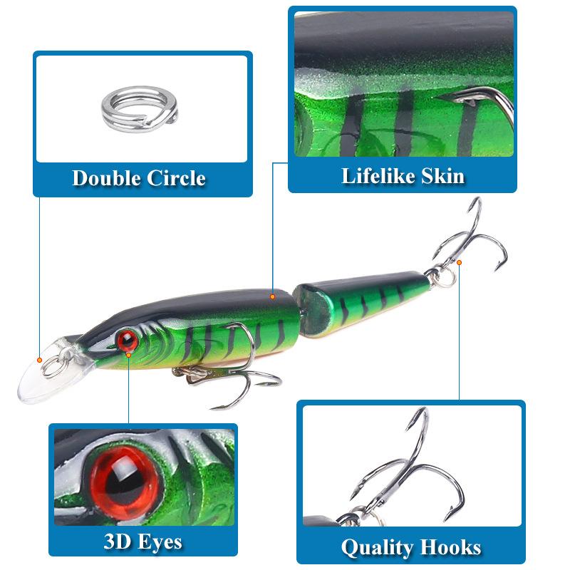 Luya Bait Two Sections Hard Bait 9g/10.5cm Rocking Simulation Mino Bait Hard Bait Fake Bait
