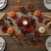 Simulated Maple Leaf Halloween Candle Wreath Artificial Wreath Ornament  Festival