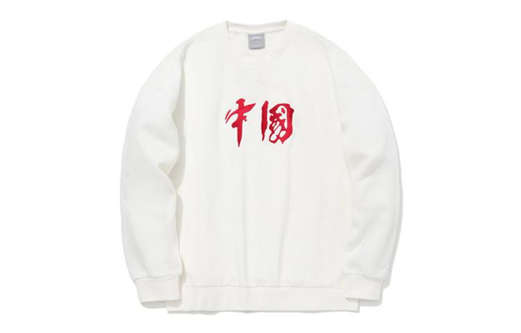 Li Ning Sweatshirts Unisex Ivory Crew Neck Moderate Regular AWDQB40-2 3XL
