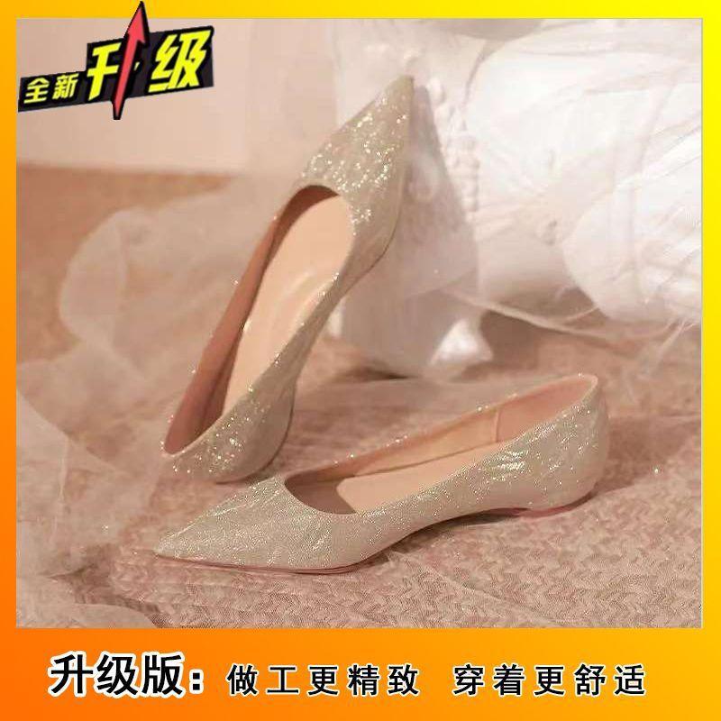 

2025 spring and summer new niche pointed head shallow mouth flat sole shoes fairy style simple and comfortable versatile single shoes female 40