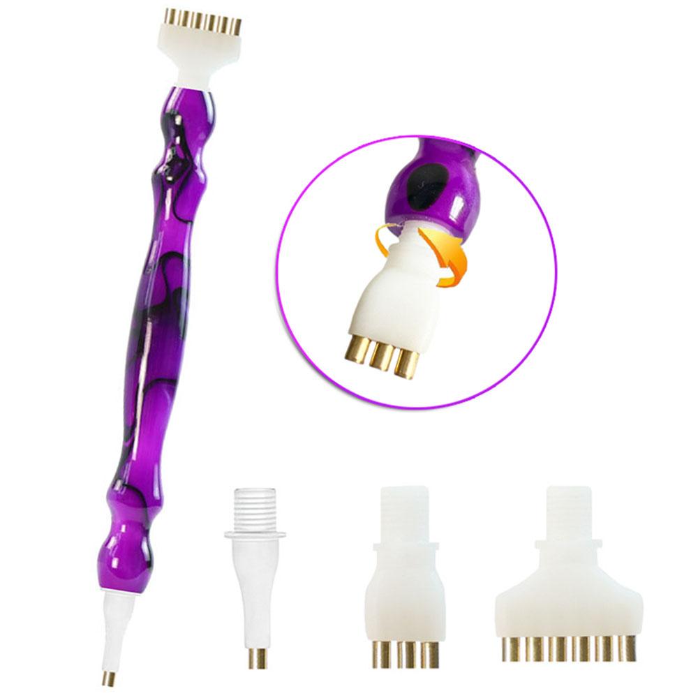 

5D Diamond Painting Tool Resin Pen, Multifunctional Plastic Screw Thread 1/3/6 Brass Nib For Nail Art and Diamond Painting
