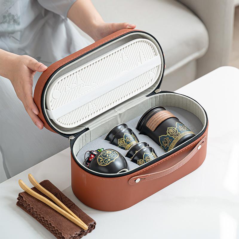 Travel Tea Set Portable Kuaike Cup Outdoor Ceramic Tea Set Event Business Festival Gifts