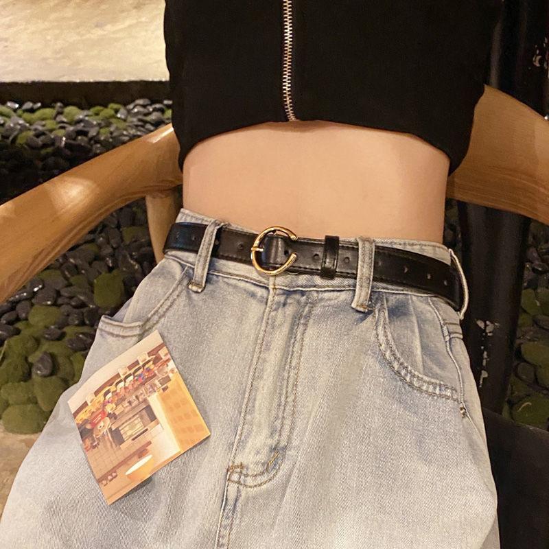 Modern Womens Black Decorative Wide Denim Belt For Effortless Summer Trends Fashion