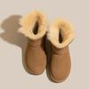 Warm Flipped Plush Thick-soled Medium Tube Snow Boots for Women To Increase Their Height In Winter, New Leather Fluffy Thickened Cotton Shoes