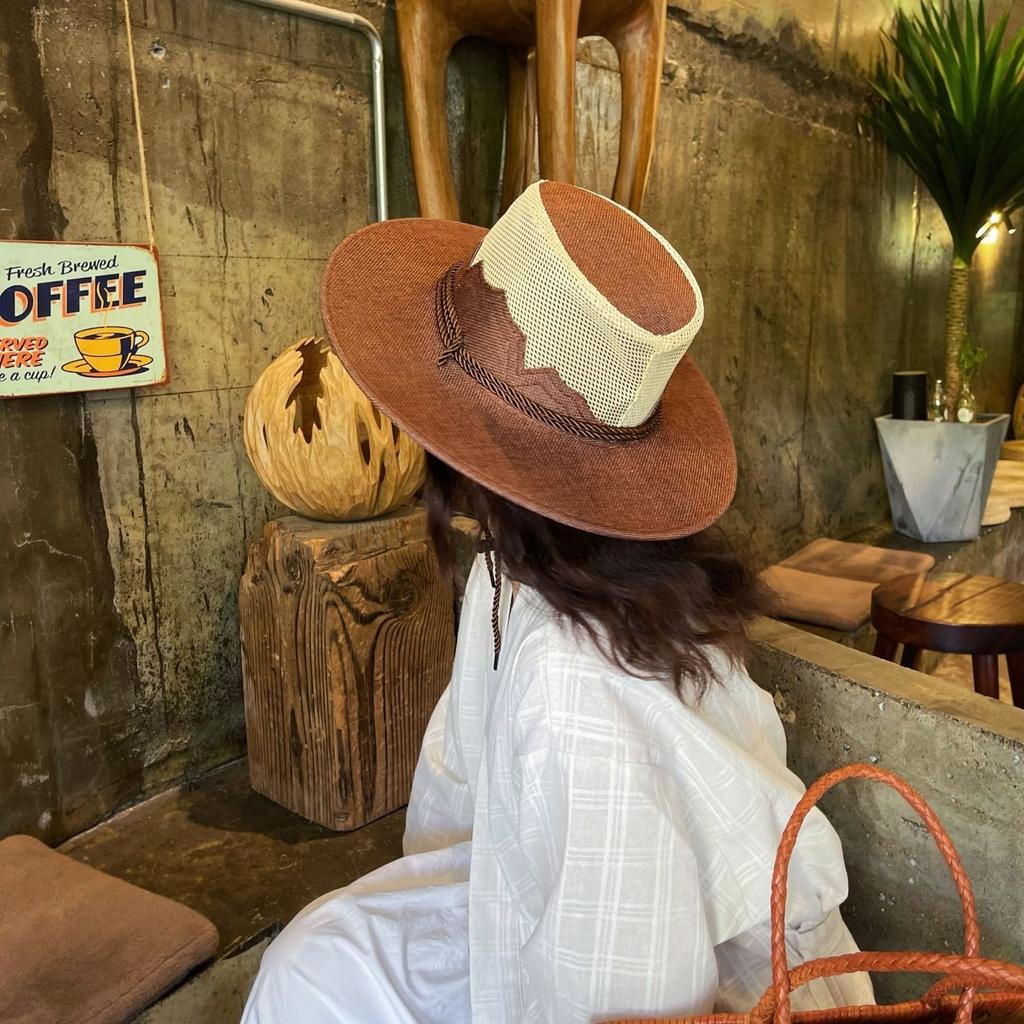 Western Cowboy Hat, Fishing Vacation Outing Breathable Bowler Hat, Summer Sun Sunscreen Hat, Outdoor Sun Shade Straw Hat