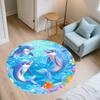 Cartoon Colorful Dolphin Pattern Round rug,Carpet Rug for Living Room Bedroom  Playroom ,Non-slip Floor Mat,Holiday Gifts and Birthday Gifts.