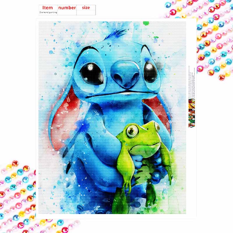Disney Diamond Painting Set Classic Stitch Frog Home Decor Craft, Perfect Handmade DIY Gift Idea