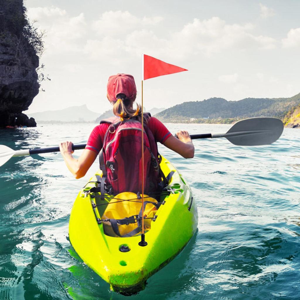 Kayak Safety Flag Foldable Aluminum Lightweight Flagpole Set Kayak Visibility Kit Easy Installation Kayak DIY Accessories