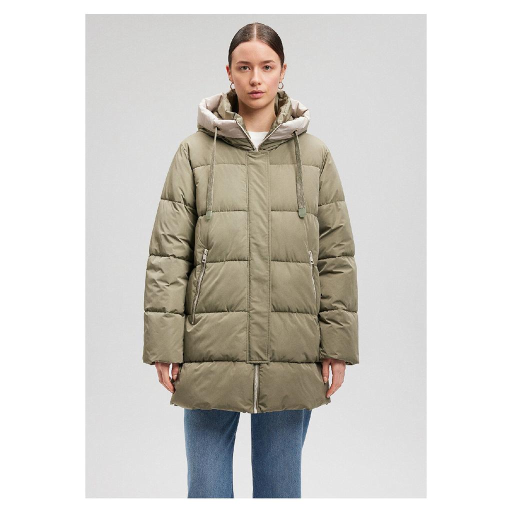 Hooded Beige Puffer Jacket 1110150-70144
