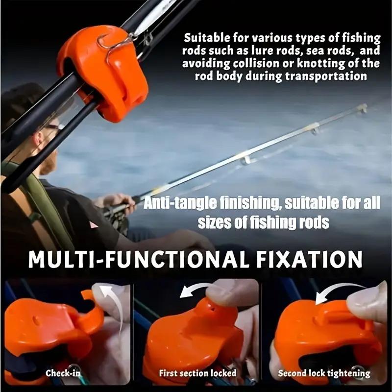 1/2/4Pcs Multifunctional Fishing Rod Holder Fixer Clip Straps Portable Beach Fishing Pole Holder Compact Design Fishing Tools