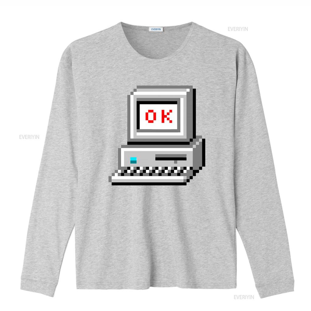 Retro Computer OK Print T Shirt Vintage Style for Radiohead Fans vintage Washed Breathable designer clothes streetwear