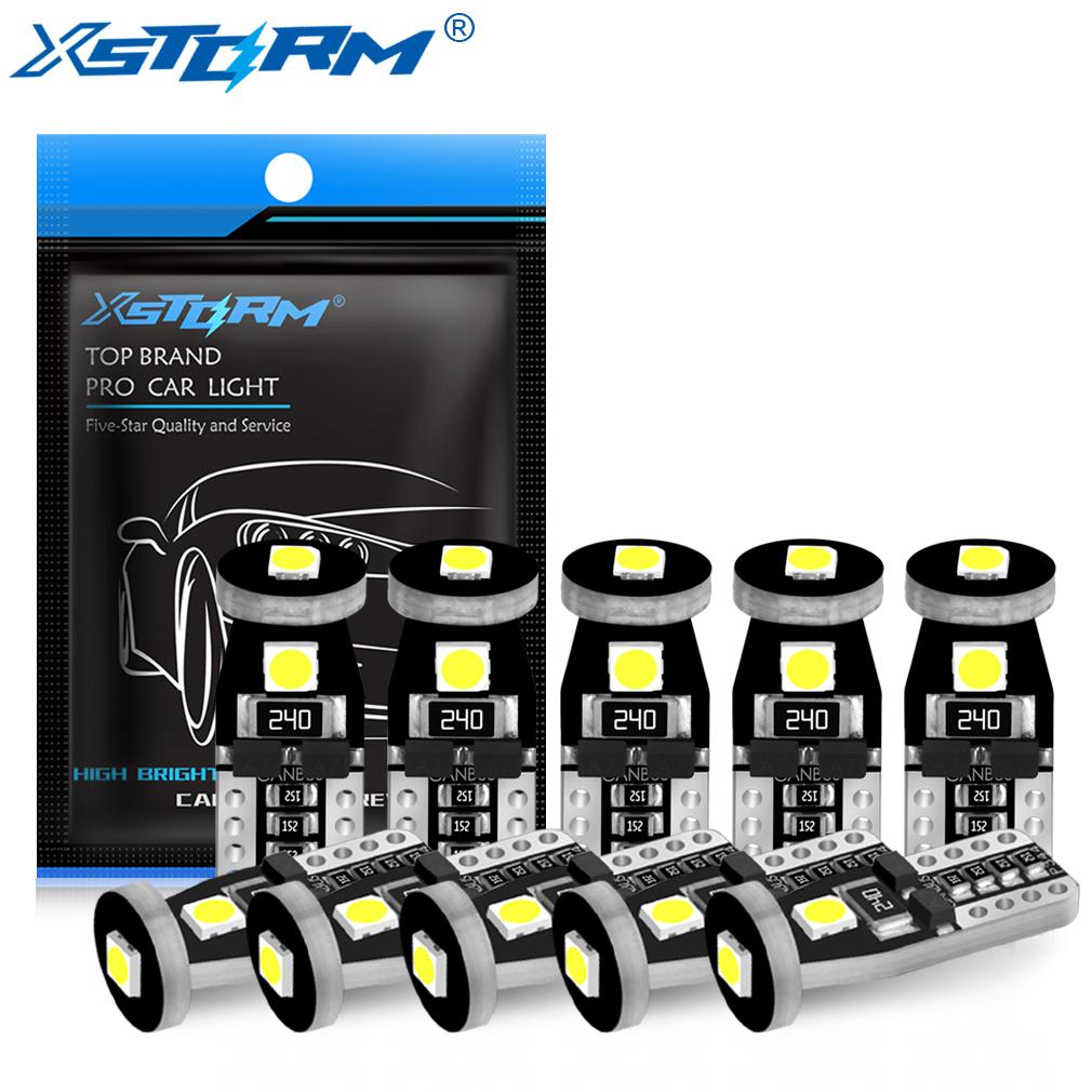 10 stk T10 LED Canbus W5W LED-pærer 168 194 Bilinteriørlys Signalpære Kupélyspære Leselys Skiltlys Auto 12V 6000K Hvite Pærer 7
