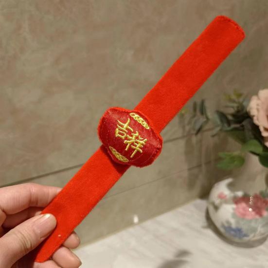 Brățară palmă de Anul Nou Chinezesc Roșu Desene Animat Dragon Leu Fuzzy Anul Dragonului Snap Band Decorare Copii Adulti Cadou Festivalul de Primăvară