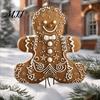 Gingerbread Man Garden Stake Stake, Acrylic Christmas Yard Cute Holiday Lawn Art 2D Flat Decoration for Patio Decor Waterproof Sign