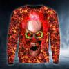 New Men's Autumn Round Neck Long Sleeve T-shirt Retro Skull 3D Pattern Print T Shirts Casual Fashion Tops Men's Clothing Tees