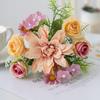 1Pc Artificial Flowers Wedding Home Bedroom Decoration Bridal Bouquet Garden Fake Silk Roses Hydrangeas Vase For Board Outdoors