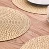 Minimalists Rose Cutout Linen Placemat Biodegradable Materials Heat Protective for Home and Restaurant Use Round