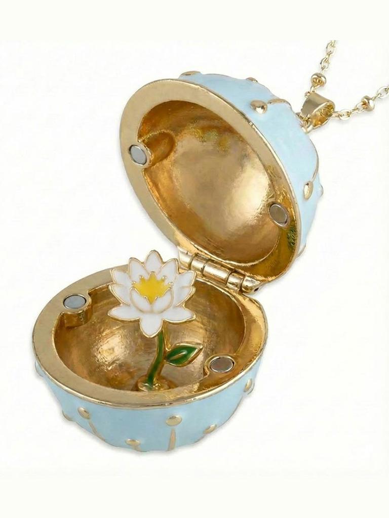 Creative Flower Necklace Round Box Can Open Flower Necklace Jewelry Accessories Women's Accessories Mother's Day Gifts Y2k