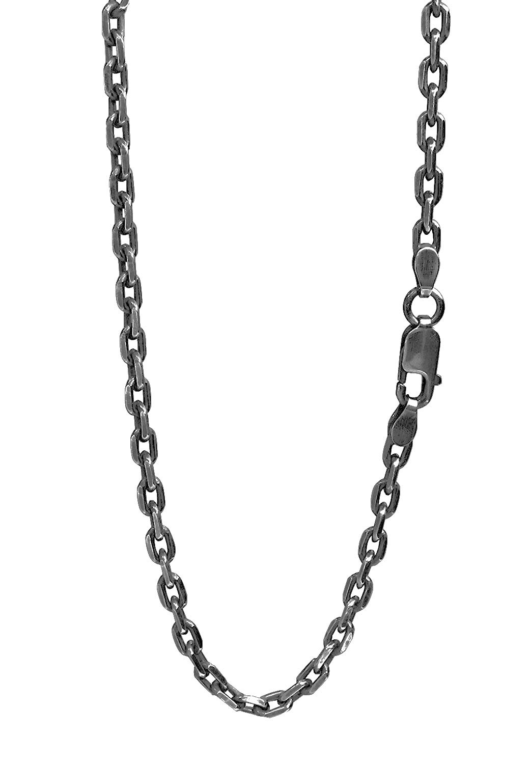 

Цепочка Ibushi Azuki Длина Ширина Темное серебро 925 Цепочка для ожерелья Цепочка SV Только цепь [Shinjuku Ginnokura] 4-сторонняя 40-80 см (55см) ок.