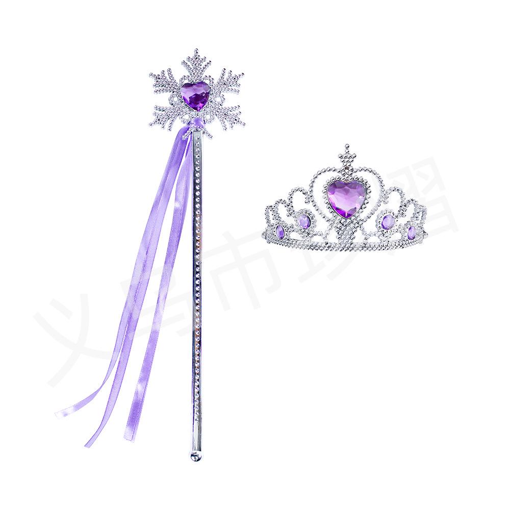 Elsa-Inspired Frozen Princess Accessory Set: Crown, Magic Wand, Necklace, Gloves, and Ring