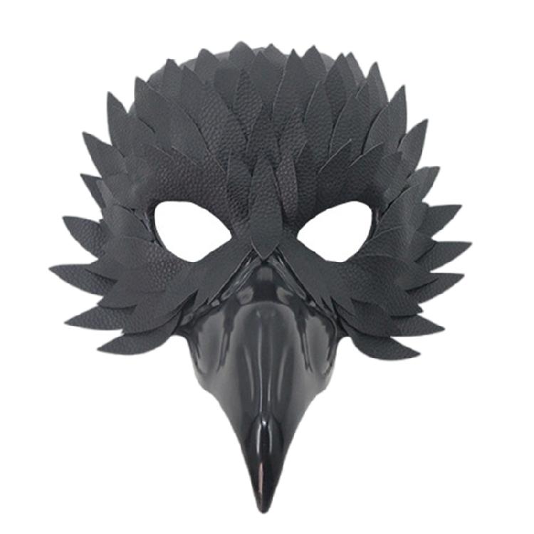Feather Animal Mask Owl Mask Masquerades Mask Beak Feather Half Face Mask Halloween Cosplay Costume for Women Men Gift