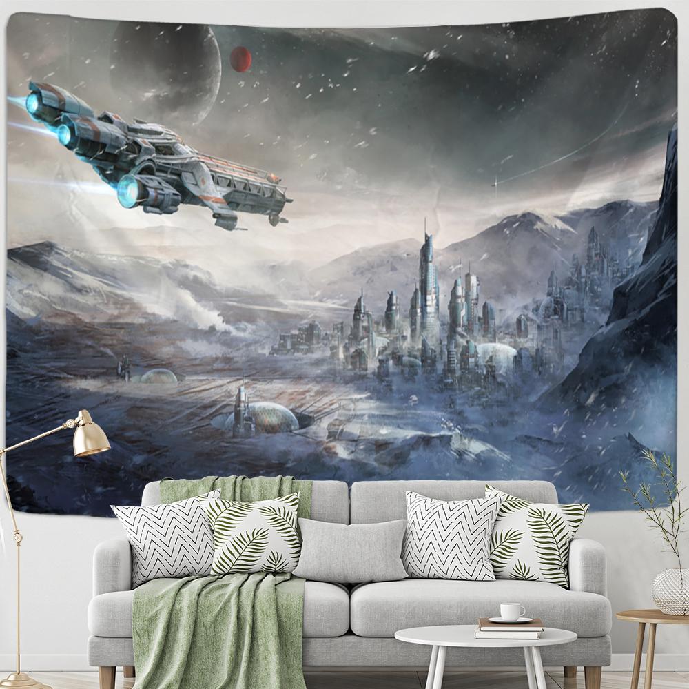 

Гобелен со звездным небом и планетой, настенный психоделический хиппи, загадочная Вселенная, тапиз, фоновая ткань, домашний декор 200x150cm