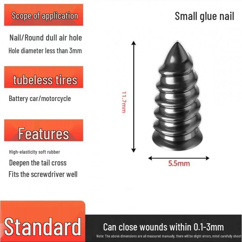 Third Gen Quick-Fix Non-Destructive Tire Repair Nail for Long-Term Use