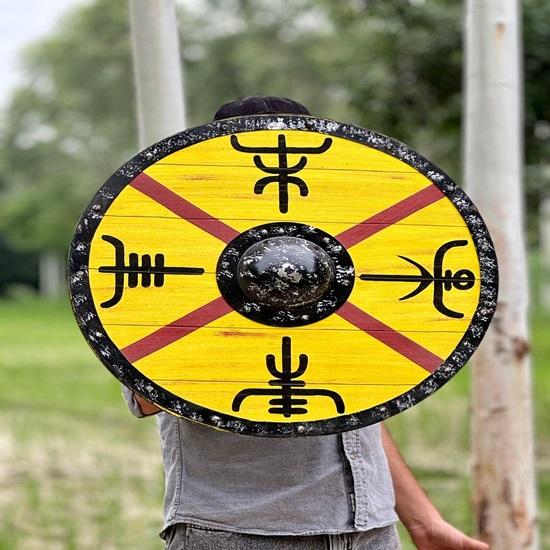 45.72 Cm Medieval Authentic King Fine Hair Viking Battle Worn Shield, Viking Gift, Battle Ready Viking Shield, Norse Viking Shield, Viking Gift
