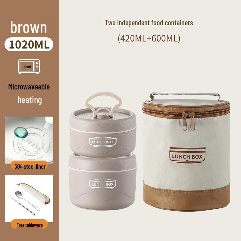 304 Stainless Steel Multi-Layer Insulated Lunch Box - Portable Bento for Students & Office Workers