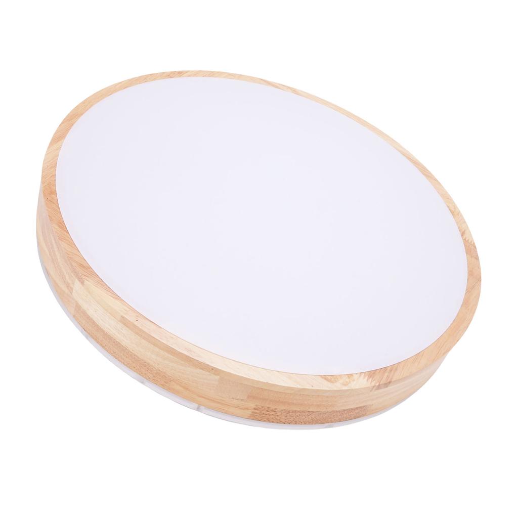 LED Flush Mount Ceiling Light Wooden 3000K to 6500K Dimmable Round Ceiling Light Fixture with Remote Control for