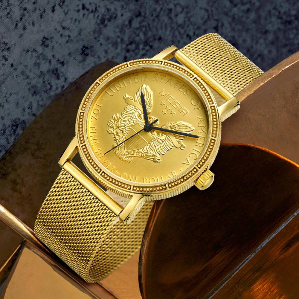 Megir Luxury Business Watches for Men Gold Steel Mesh Strap Men Quartz Watches Waterproof Wristwatch Clock Reloj Hombre 2032