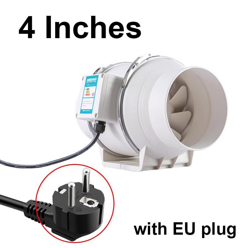 4 Inch 220V Exhaust Fans Home Inline Pipe Duct Fan Extractor Ventilation Kitchen Toilet  Air Clean Ventilator Diagonal Flow Fan