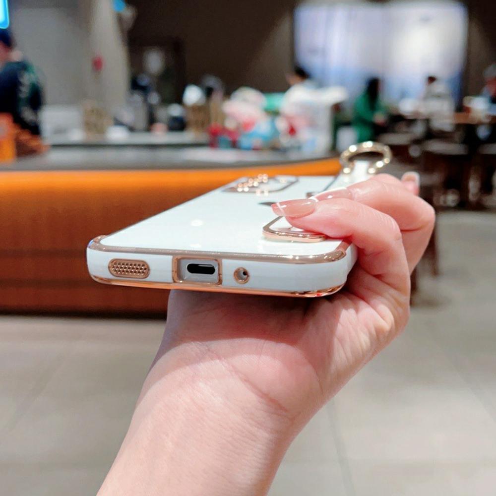 Für Samsung Galaxy A16 5G/A16 4G Hülle Armband Ständer Liebesherz TPU Handyhülle Fingerhalter