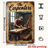 Retro Carpenter Metal Sign Vintage Woodworking Workshop Decor Heavy-Duty Iron Plaque Rustic Garage Home Cafe Wall Art 2D Flat De