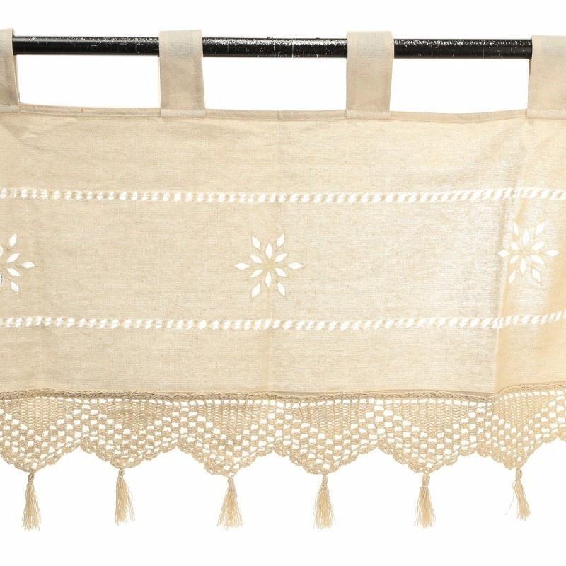 Závěsy do oken ve venkovském stylu Kuchyňské lněné vyšívané závěsy Závěsy Volány Bytová dekorace(Tyč není součástí)