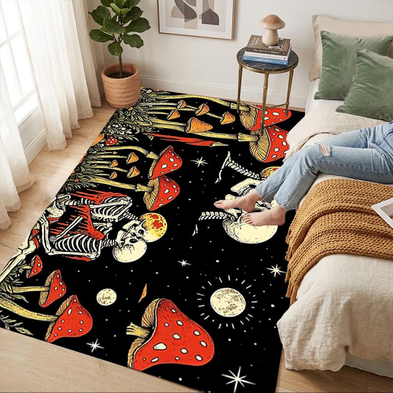 Skeletons Mushrooms Living Room Nonslip Area Rug Soft Carpet For Bedroom Game Playroom Sofa Office Home Decor Doormat Christmas Gift C926280