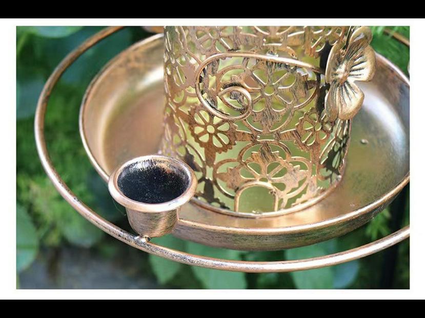 Dual-Purpose Metal Solar Bird Feeder & Decorative Lawn Light