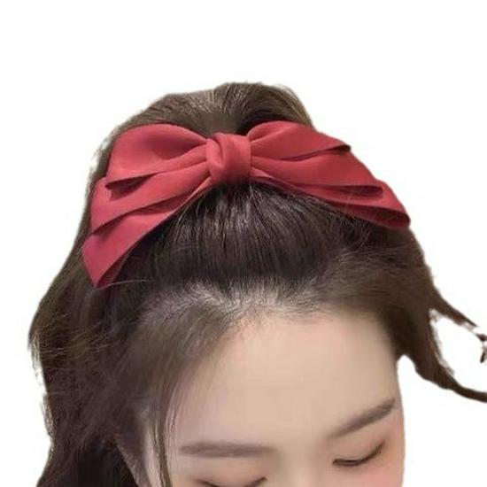 Elegant Three-Layer Bow Hairpin: Versatile Ribbon Duckbill Clip for Adults